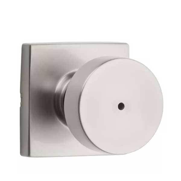 Kwikset: Pismo Privecy Door Knob with Square Rose  Satin Nickel